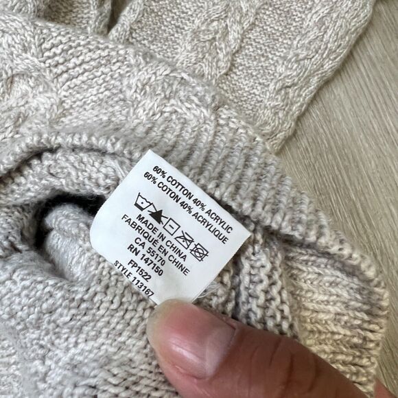 Frank and Oak Cream Cable Knit Sweater Women's L Classic Capsule - Picture 3 of 6